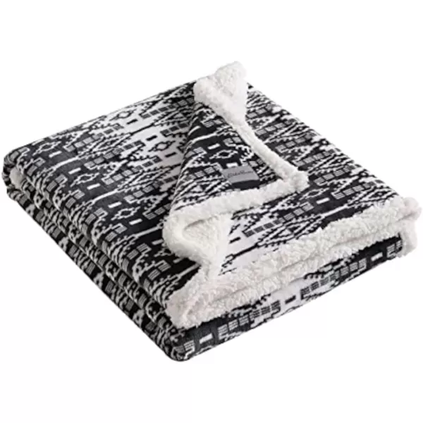 imageEddie Bauer UltraPlush Collection Throw BlanketReversible Sherpa Fleece Cover Soft amp Cozy Perfect for Bed or Couch Emperor PenguinSan Juan Grey
