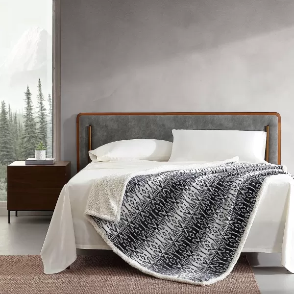 imageEddie Bauer UltraPlush Collection Throw BlanketReversible Sherpa Fleece Cover Soft amp Cozy Perfect for Bed or Couch Emperor PenguinSan Juan Grey