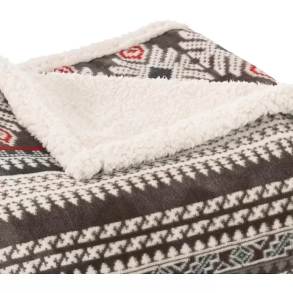 imageEddie Bauer UltraPlush Collection Throw BlanketReversible Sherpa Fleece Cover Soft amp Cozy Perfect for Bed or Couch Emperor PenguinSycamore RedCharcoalWhite