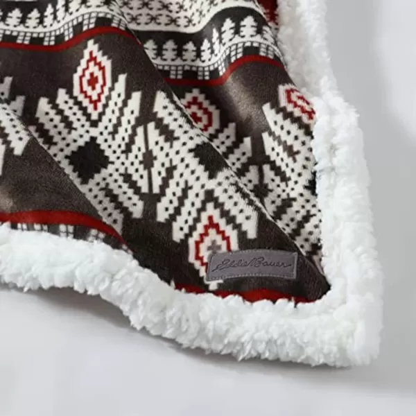 imageEddie Bauer UltraPlush Collection Throw BlanketReversible Sherpa Fleece Cover Soft amp Cozy Perfect for Bed or Couch Emperor PenguinSycamore RedCharcoalWhite