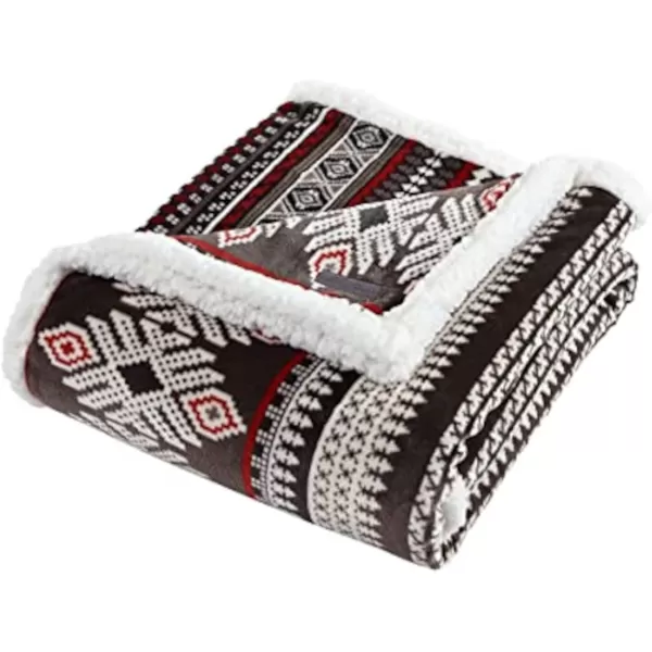 imageEddie Bauer UltraPlush Collection Throw BlanketReversible Sherpa Fleece Cover Soft amp Cozy Perfect for Bed or Couch Emperor PenguinSycamore RedCharcoalWhite
