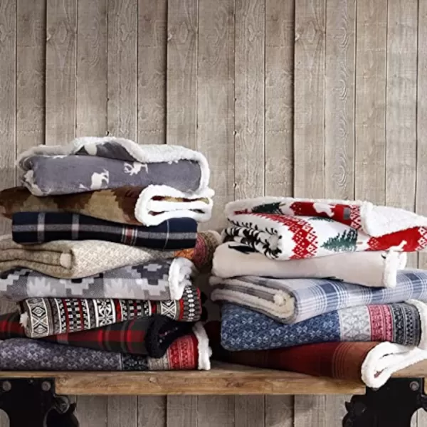 imageEddie Bauer UltraPlush Collection Throw BlanketReversible Sherpa Fleece Cover Soft amp Cozy Perfect for Bed or Couch Emperor PenguinSycamore RedCharcoalWhite