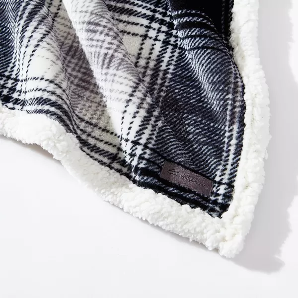 imageEddie Bauer UltraPlush Collection Throw BlanketReversible Sherpa Fleece Cover Soft amp Cozy Perfect for Bed or Couch Emperor PenguinVail Plaid CharcoalIvory