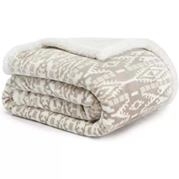 imageEddie Bauer UltraPlush Collection Throw BlanketReversible Sherpa Fleece Cover Soft amp Cozy Perfect for Bed or Couch Emperor PenguinWhite Brown