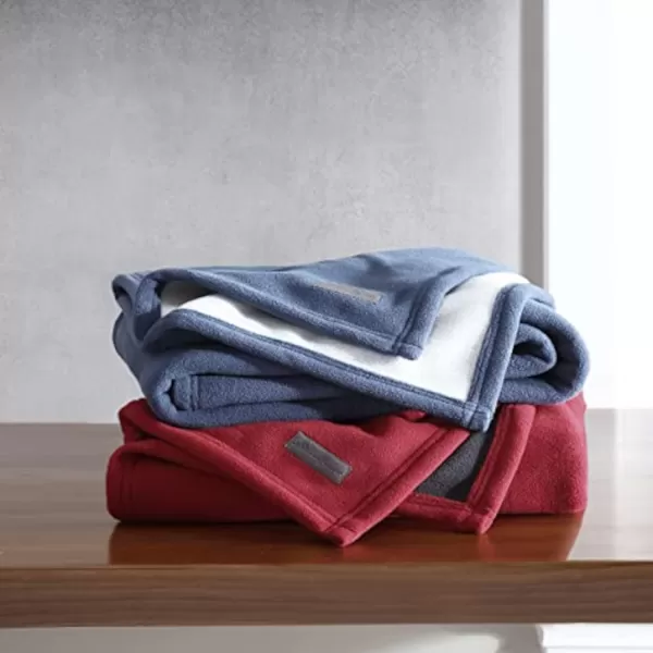 imageEddie Bauer UltraPlush Collection Throw BlanketReversible Sherpa Fleece Cover Soft amp Cozy Perfect for Bed or Couch RedDark SmokeThrow BlueLight Grey