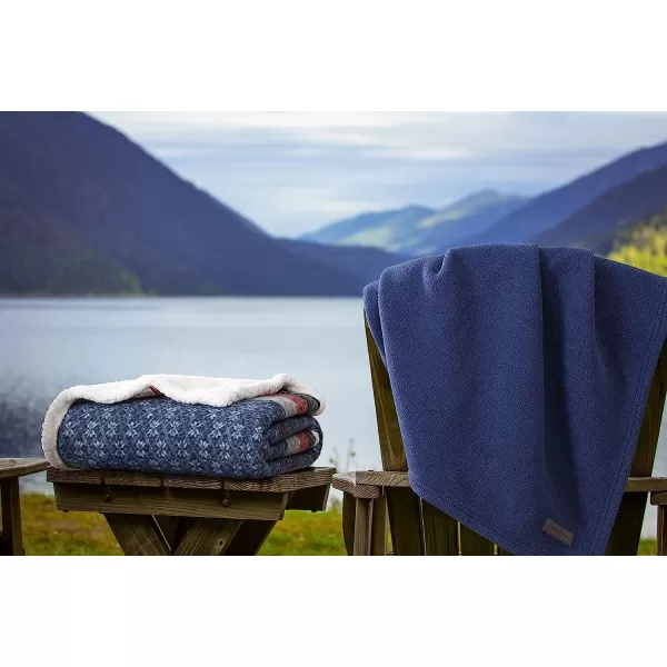 imageEddie Bauer UltraPlush Collection Throw BlanketReversible Sherpa Fleece Cover Soft amp Cozy Perfect for Bed or Couch RedDark SmokeThrow BlueLight Grey