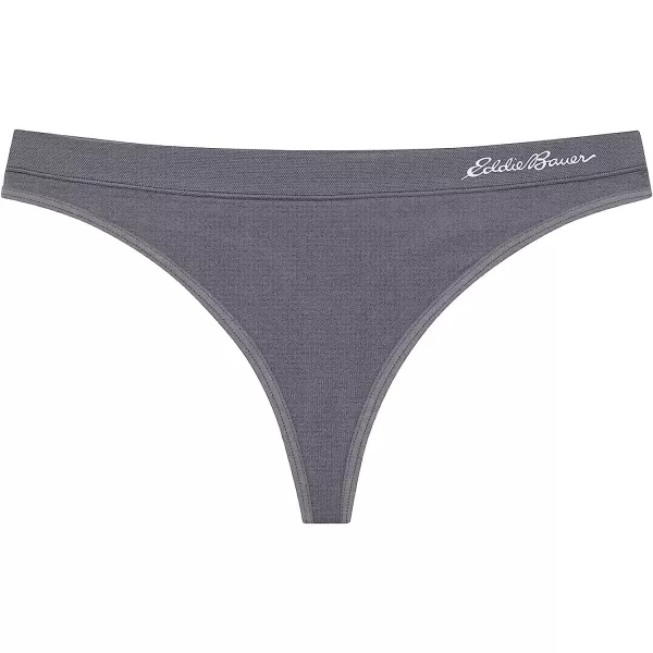 imageEddie Bauer Womens Active Stretch Thong Underwear with Elastic Waistband 3 PackCastlerockMindful GrayAthletic Gray