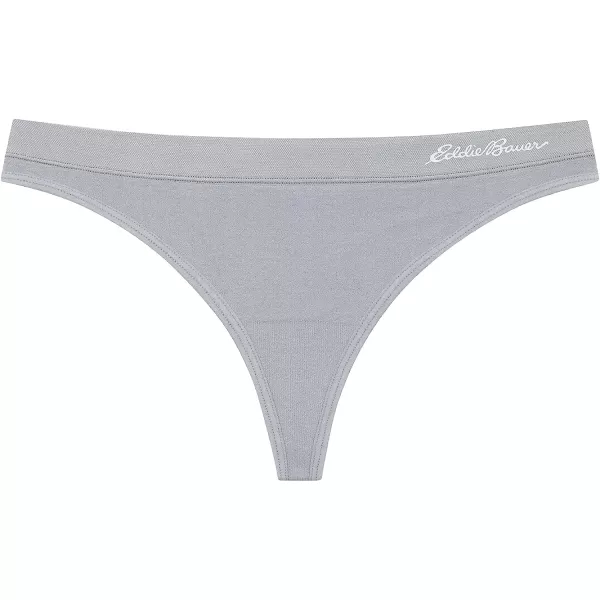 imageEddie Bauer Womens Active Stretch Thong Underwear with Elastic Waistband 3 PackCastlerockMindful GrayAthletic Gray