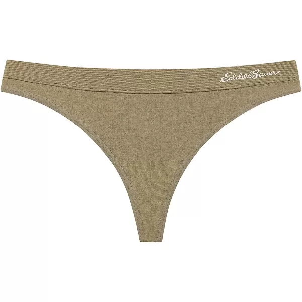 imageEddie Bauer Womens Active Stretch Thong Underwear with Elastic Waistband 3 PackPink HazeNatural IndigoTrue Camo
