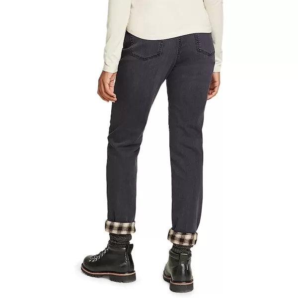 imageEddie Bauer Womens Boyfriend FlannelLined JeansTall Washed Cinder