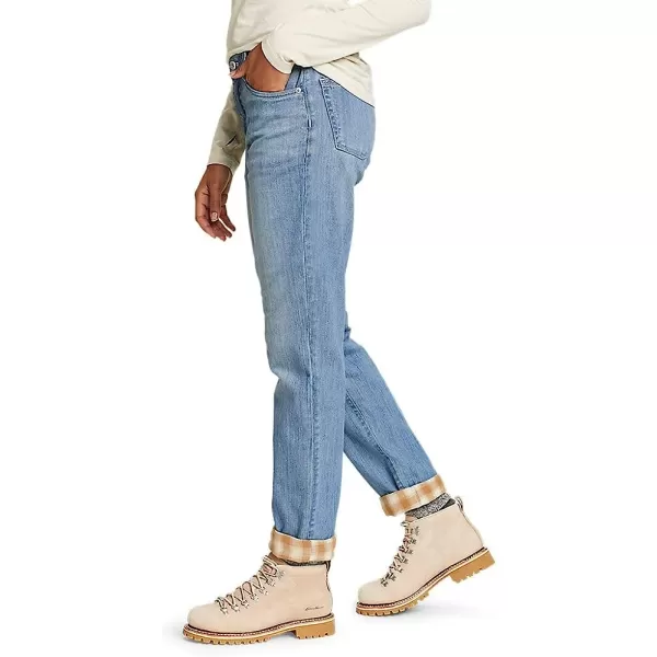imageEddie Bauer Womens Boyfriend FlannelLined JeansTall Worn Light
