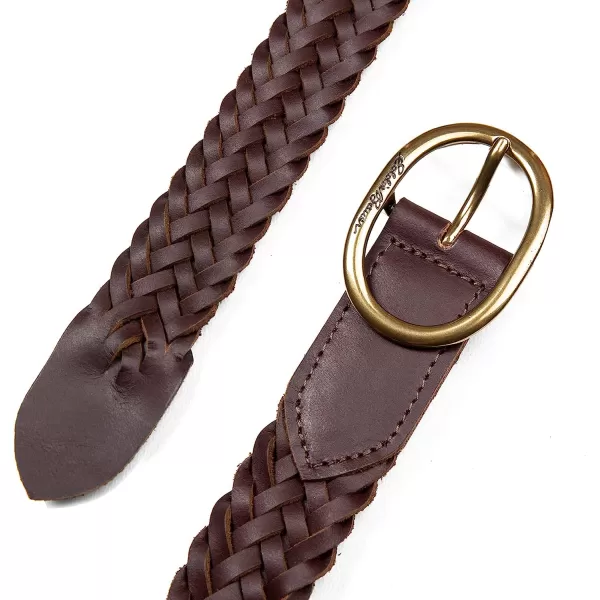 imageEddie Bauer Womens Center Bar Woven Leather BeltBrown