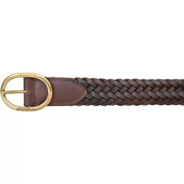 imageEddie Bauer Womens Center Bar Woven Leather BeltBrown