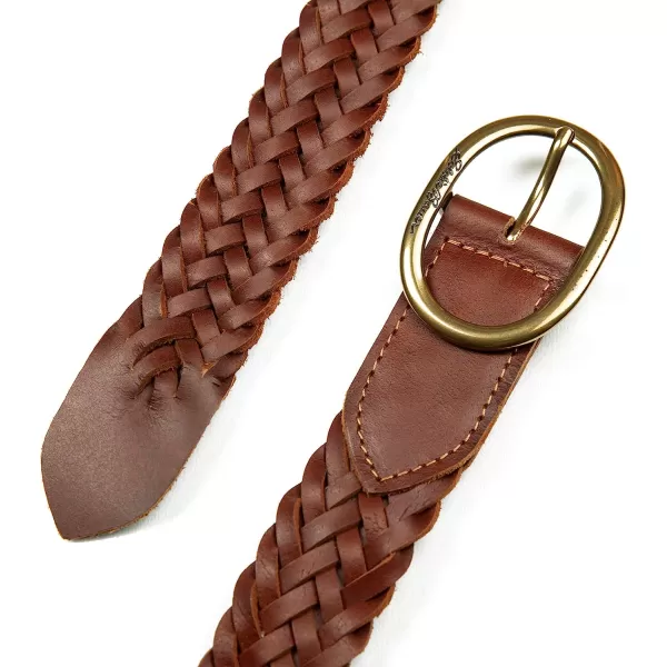 imageEddie Bauer Womens Center Bar Woven Leather BeltTan