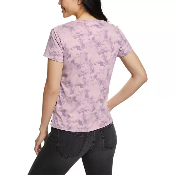 imageEddie Bauer Womens Coast and Climb ShortSleeve VNeck TShirt  PrintPale Lavendar