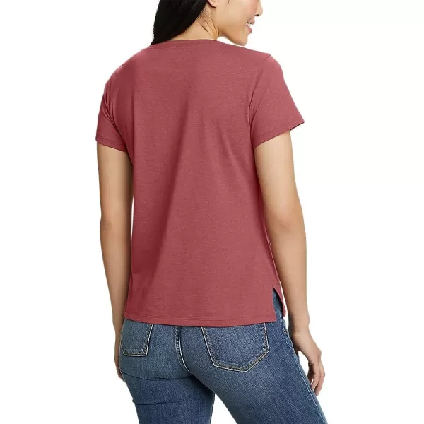 imageEddie Bauer Womens Coast and Climb ShortSleeve VNeck TShirt  SolidDusty Red