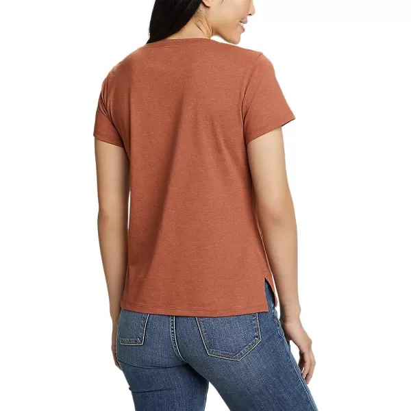 imageEddie Bauer Womens Coast and Climb ShortSleeve VNeck TShirt  SolidPaprika