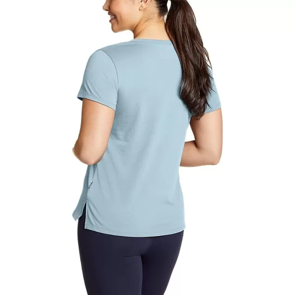 imageEddie Bauer Womens Coast and Climb ShortSleeve VNeck TShirt  SolidSlate Blue