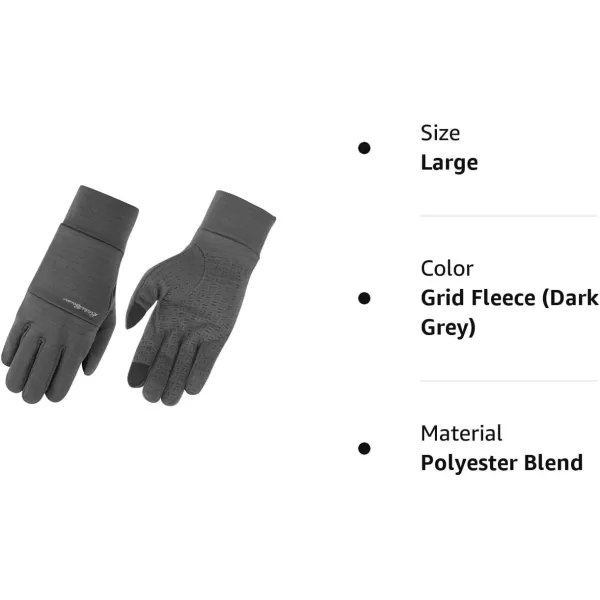 imageEddie Bauer Womens Cold Weather Performance GlovesGrid Fleece Dark Grey