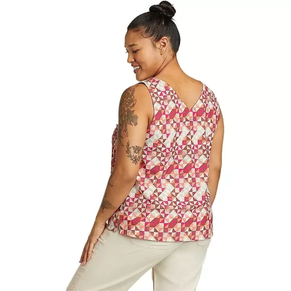 imageEddie Bauer Womens Departure VNeck Tank Top  PrintTall Magenta