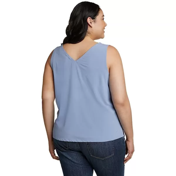 imageEddie Bauer Womens Departure VNeck Tank Top  SolidPlus Dusty Blue