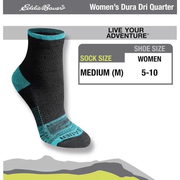 imageEddie Bauer Womens Dura Dri Moisture Control 6Pair Quarter SocksCharcoal Assorted Fr 6 Pairs