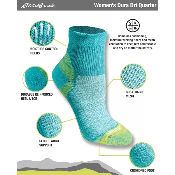 imageEddie Bauer Womens Dura Dri Moisture Control 6Pair Quarter SocksFashion Charcoal Fr 6 Pairs