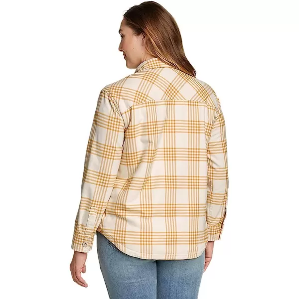 imageEddie Bauer Womens Eddies Favorite Flannel Faux ShearlingLined Shirt Jacket Champagne XLarge TallEddie Bauer Womens Eddies Favorite Flannel Faux ShearlingLined Shirt Jacket Champagne XLarge Tall