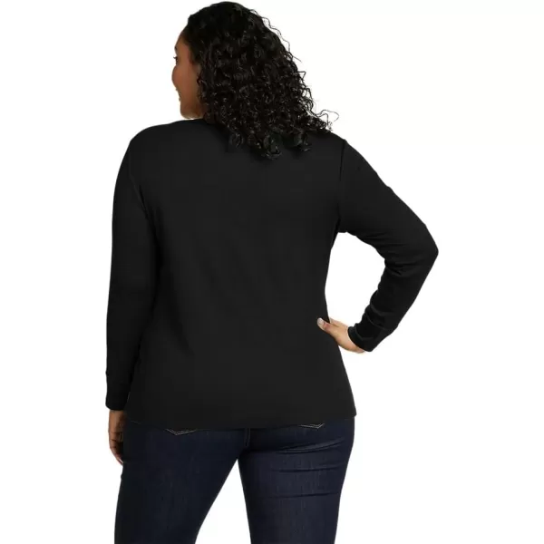 imageEddie Bauer Womens Essentials Ribbed Crew LongSleeve ShirtPlus Black