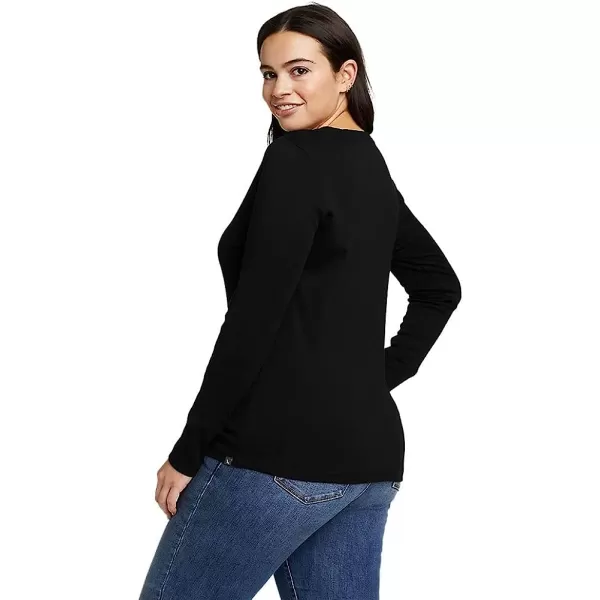 imageEddie Bauer Womens Favorite LongSleeve Crewneck TShirtPetite Black