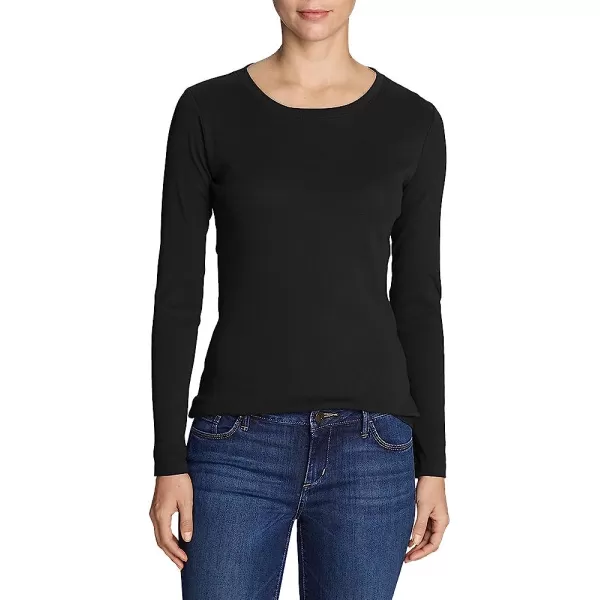 imageEddie Bauer Womens Favorite LongSleeve Crewneck TShirtPlus Black