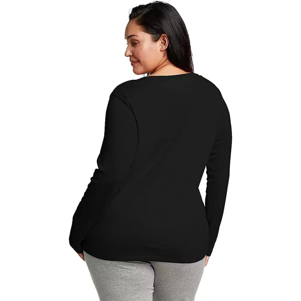imageEddie Bauer Womens Favorite LongSleeve Crewneck TShirtPlus Black