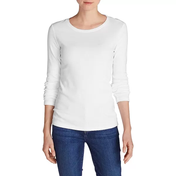 imageEddie Bauer Womens Favorite LongSleeve Crewneck TShirtPlus White