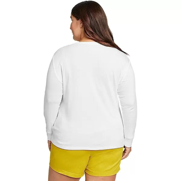 imageEddie Bauer Womens Favorite LongSleeve Crewneck TShirtPlus White