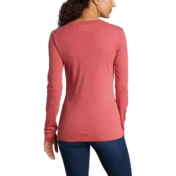 imageEddie Bauer Womens Favorite LongSleeve VNeck TShirtPetite Desert Rose