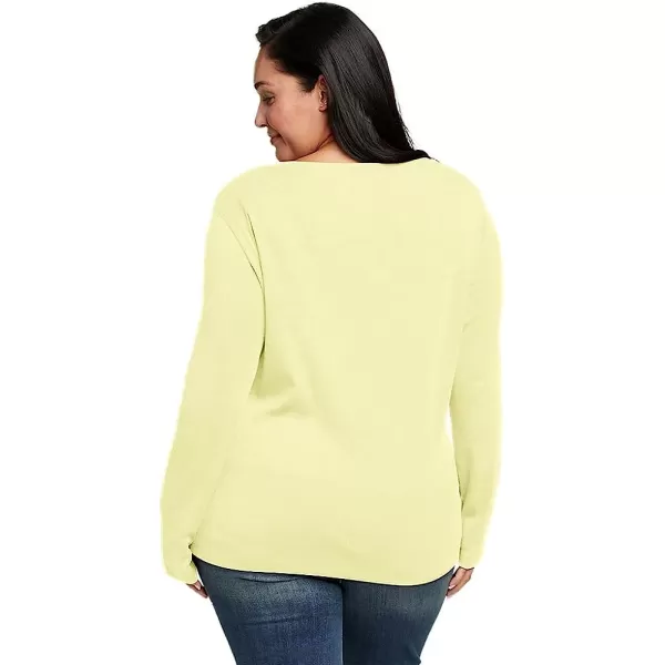 imageEddie Bauer Womens Favorite LongSleeve VNeck TShirtPlus Lemon Drop