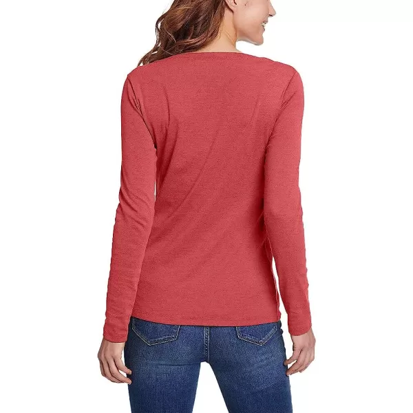 imageEddie Bauer Womens Favorite LongSleeve VNeck TShirtRegular Dark Garnet