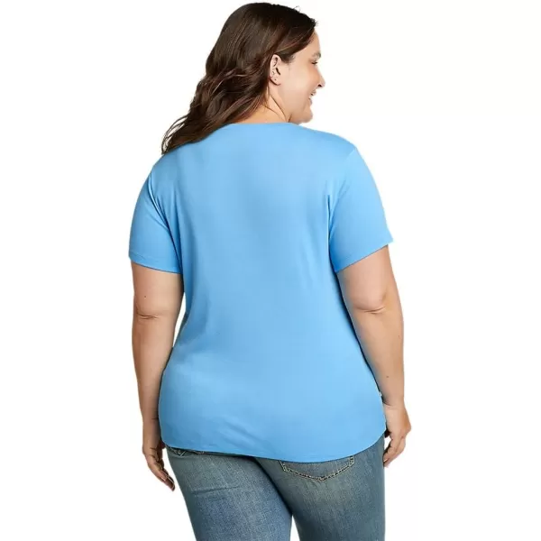 imageEddie Bauer Womens Favorite ShortSleeve VNeck TShirtMisty Blue