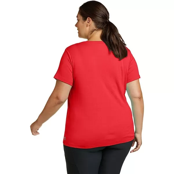 imageEddie Bauer Womens Favorite ShortSleeve VNeck TShirtPlus Salsa