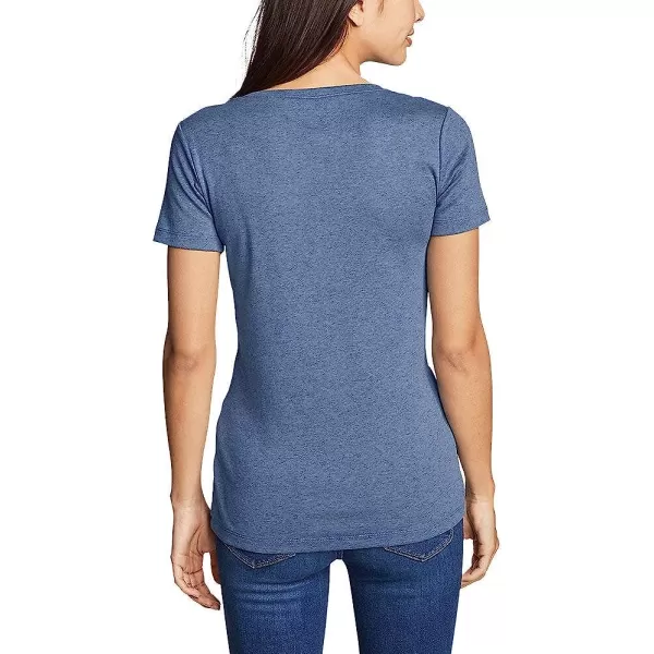 imageEddie Bauer Womens Favorite ShortSleeve VNeck TShirtRegular Htr Orange