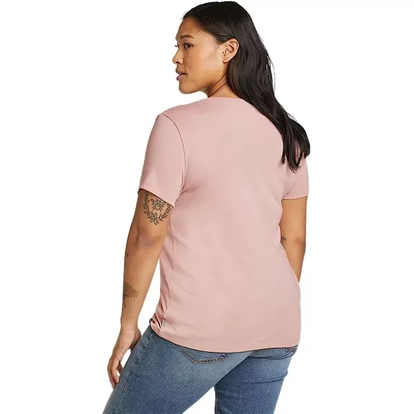 imageEddie Bauer Womens Favorite ShortSleeve VNeck TShirtTall Pale Pink