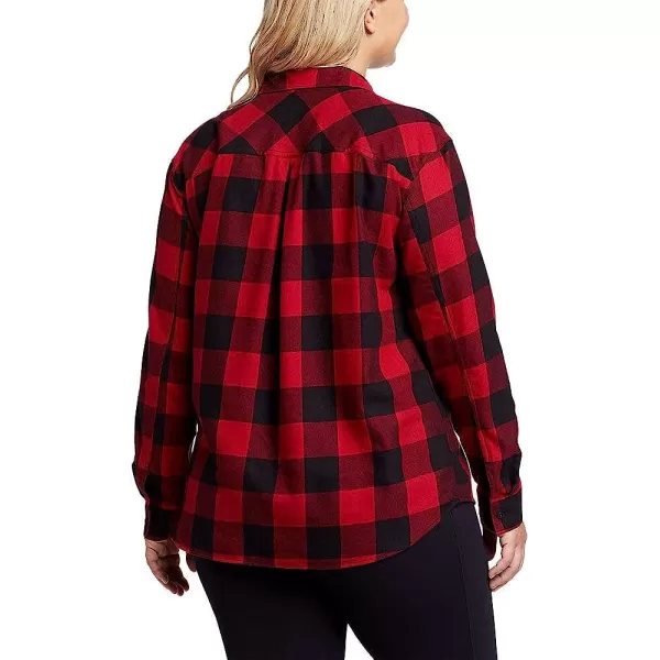 imageEddie Bauer Womens Firelight Flannel Shirt  BoyfriendRegular Scarlet