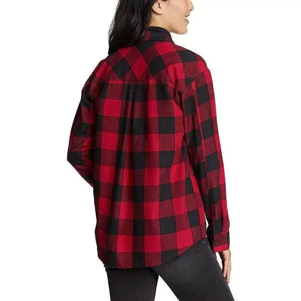 imageEddie Bauer Womens Firelight Flannel Shirt  BoyfriendRegular Scarlet