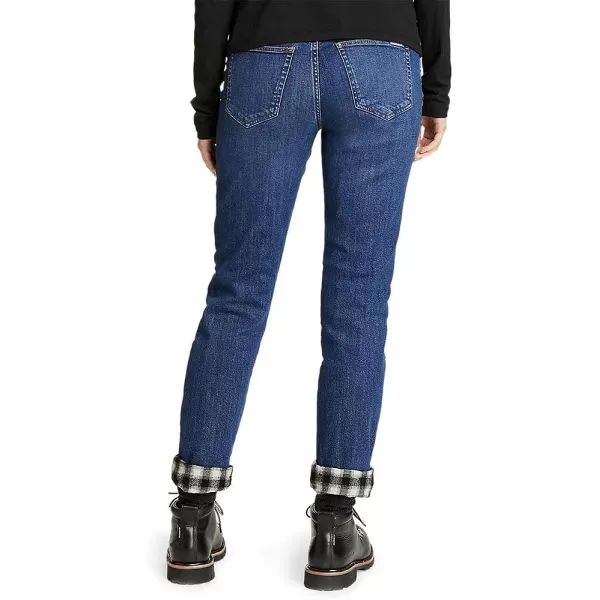 imageEddie Bauer Womens FlannelLined Boyfriend JeansSteel Indigo