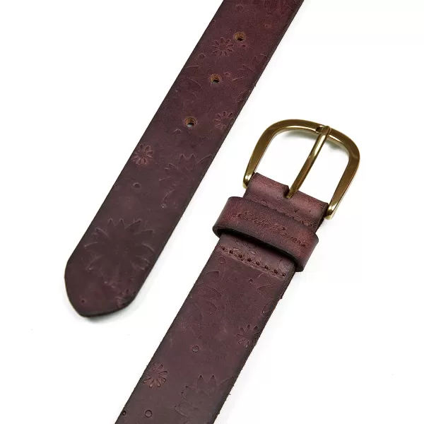 imageEddie Bauer Womens Floral Tooled Leather BeltBrown