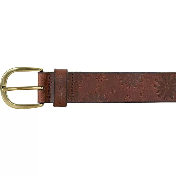 imageEddie Bauer Womens Floral Tooled Leather BeltTan