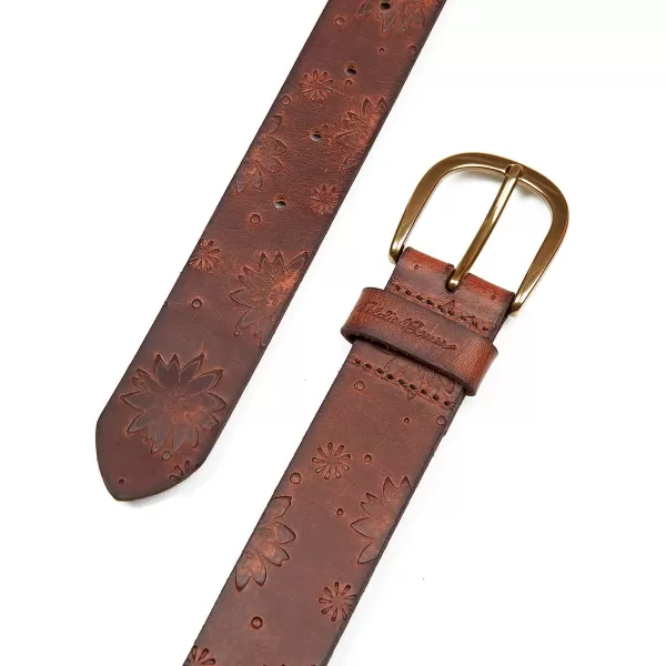 imageEddie Bauer Womens Floral Tooled Leather BeltTan