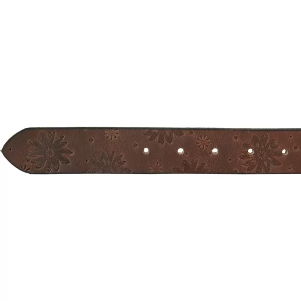 imageEddie Bauer Womens Floral Tooled Leather BeltTan