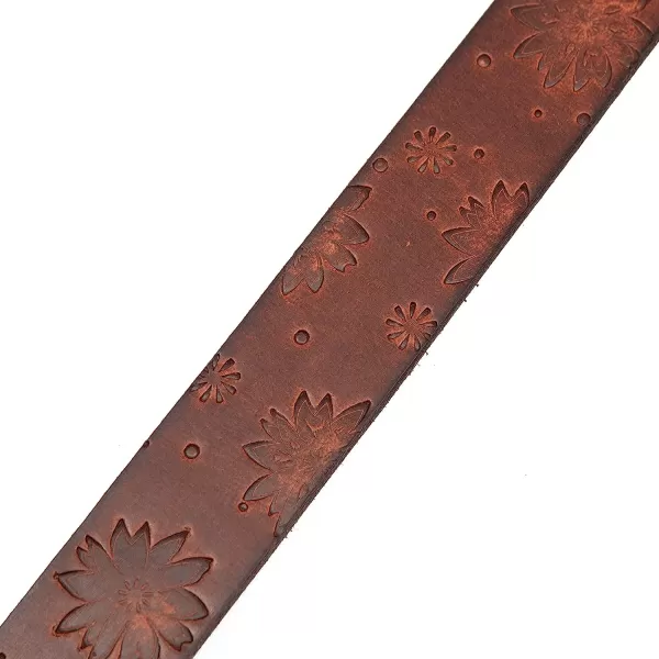 imageEddie Bauer Womens Floral Tooled Leather BeltTan