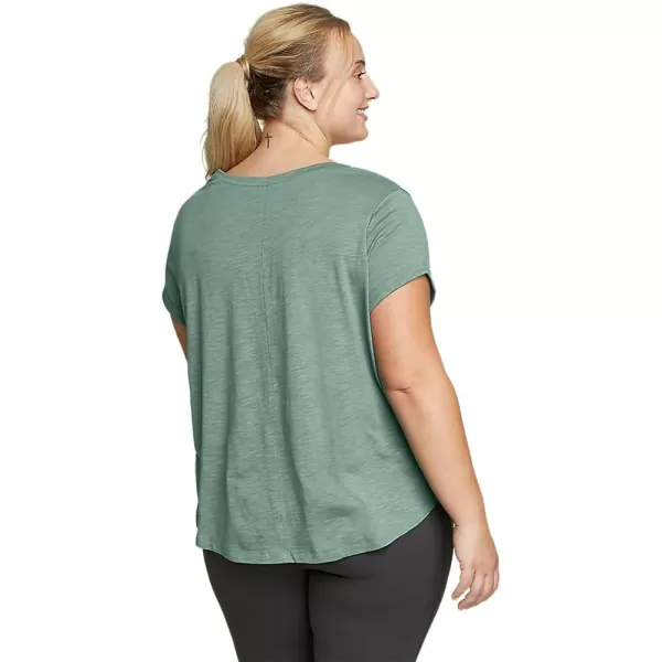 imageEddie Bauer Womens Gate Check ShortSleeve TShirtPlus Dk Seafoam